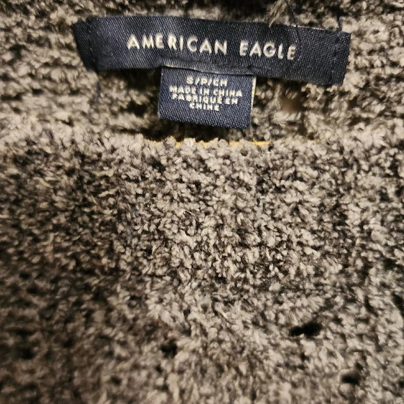 American Eagle Outfitters Women Impossibly Soft Cable Knit Sweater Gray Sm y2k - Picture 3 of 5